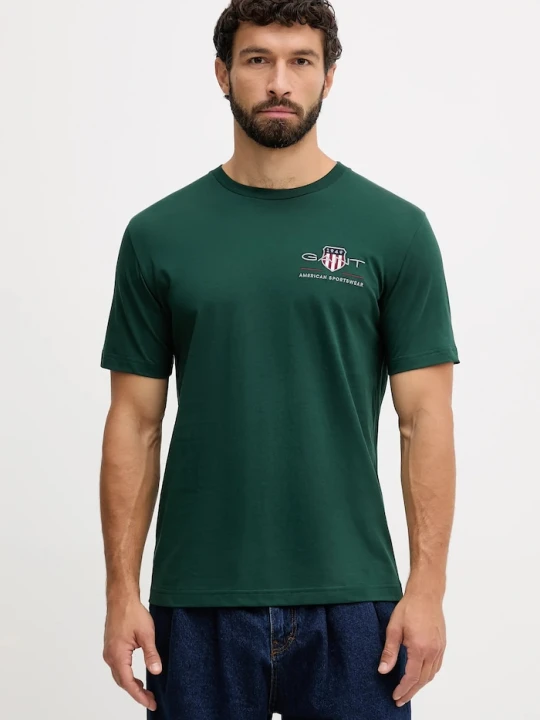 Zdjęcie produktu Gant t-shirt bawełniany zielony