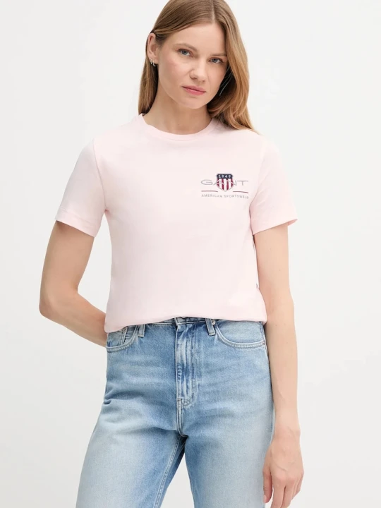Zdjęcie produktu Gant t-shirt bawełniany różowy