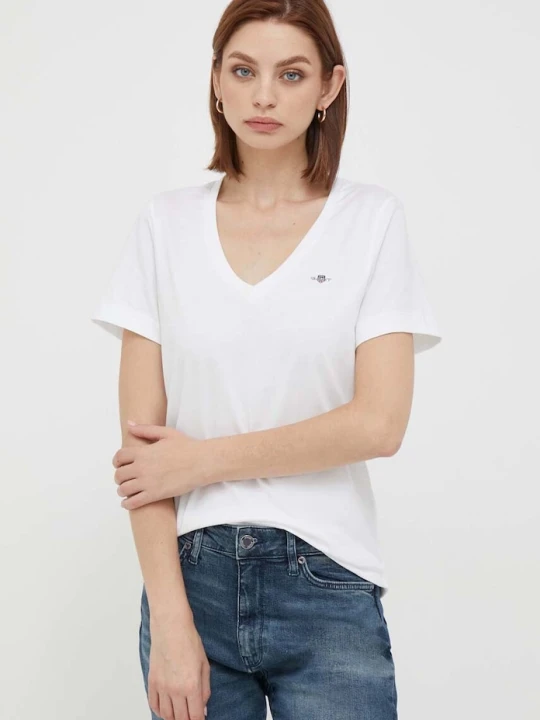 Zdjęcie produktu Gant T-shirt damski bawełniany biały