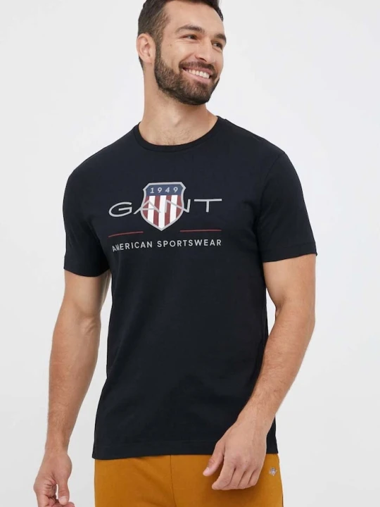 Zdjęcie produktu Gant t-shirt bawełniany czarny