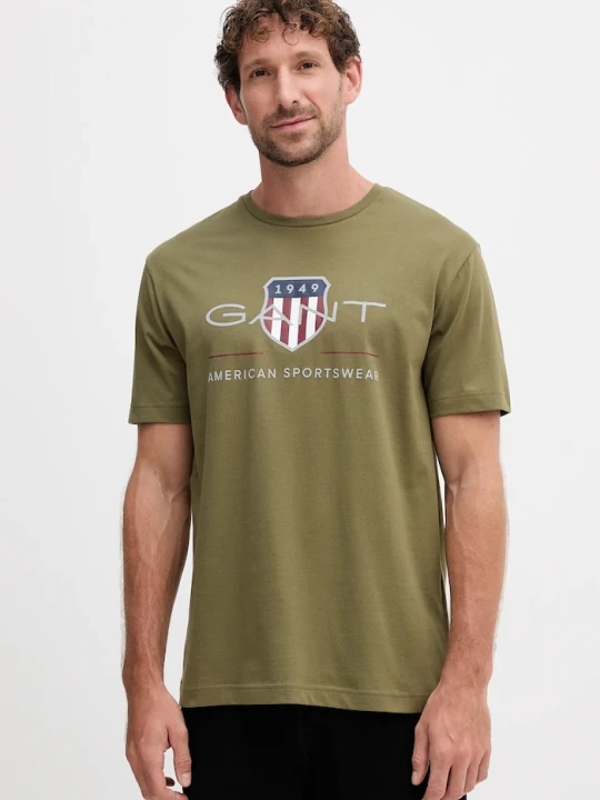 Zdjęcie produktu Gant t-shirt bawełniany zielony