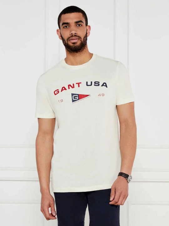 Zdjęcie produktu Gant T-shirt GRAPHIC | Regular Fit kremowy