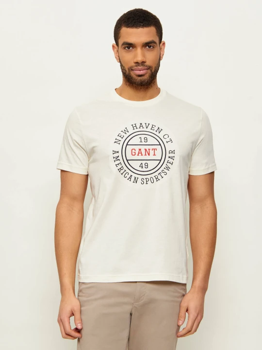 Zdjęcie produktu Gant T-shirt GRAPHIC | Regular Fit kremowy