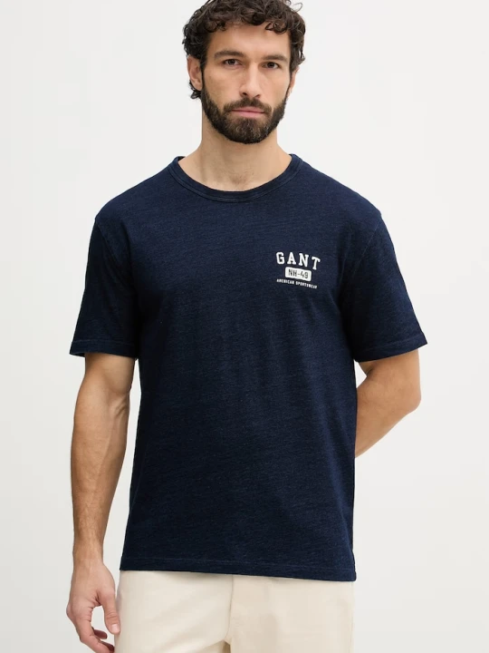 Zdjęcie produktu Gant t-shirt męski bawełniany granatowy