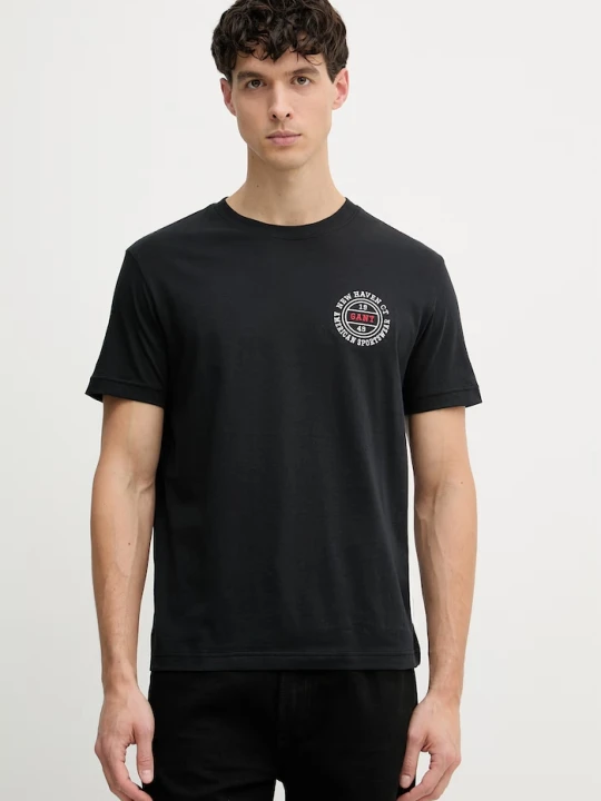 Zdjęcie produktu Gant t-shirt męski bawełniany czarny