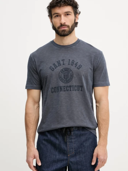 Zdjęcie produktu Gant T-shirt męski bawełniany granatowy