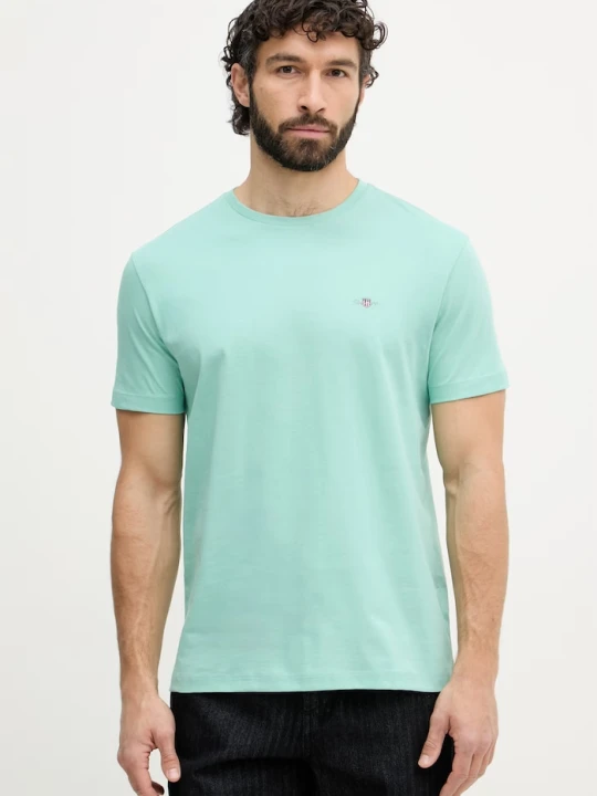 Zdjęcie produktu Gant T-shirt męski bawełniany zielony