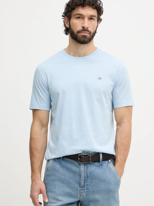 Zdjęcie produktu Gant T-shirt męski bawełniany niebieski