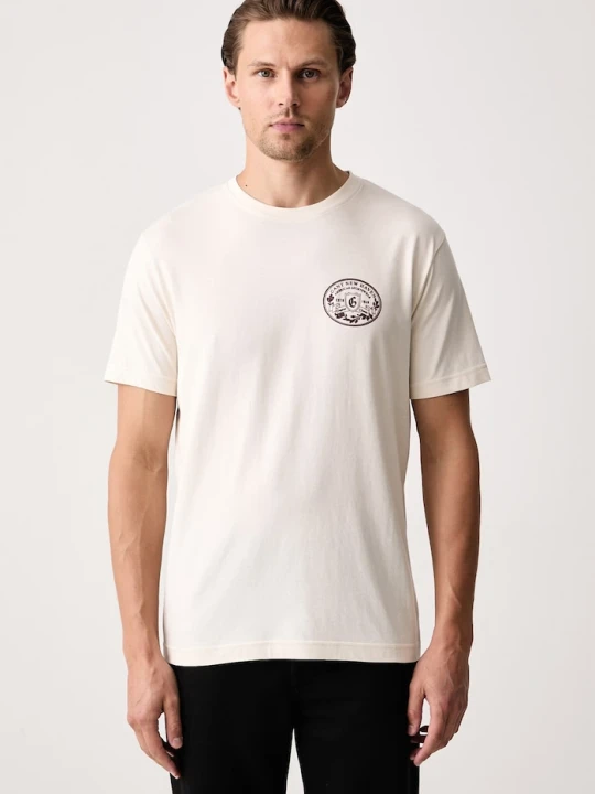 Zdjęcie produktu Gant T-shirt męski bawełniany beżowy
