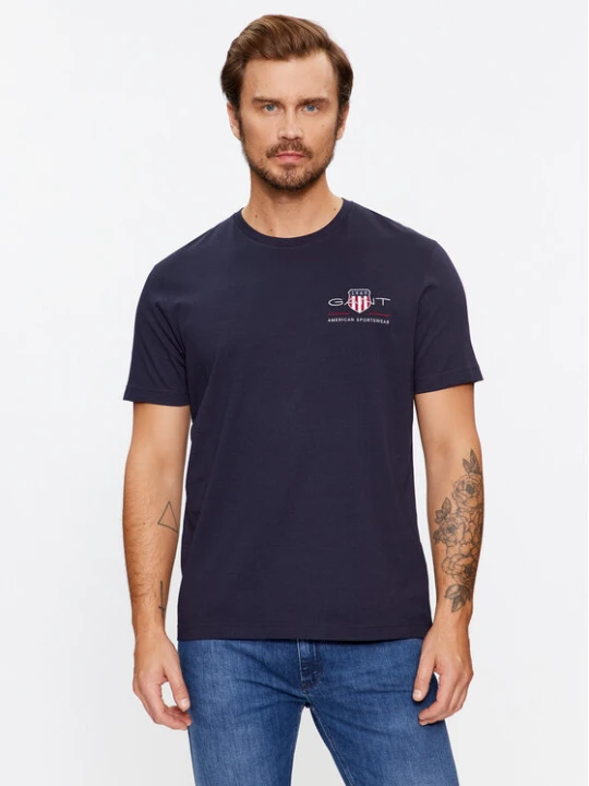 Zdjęcie produktu Gant T-Shirt Reg Archive Shield Emb Ss 2067004 Granatowy Regular Fit