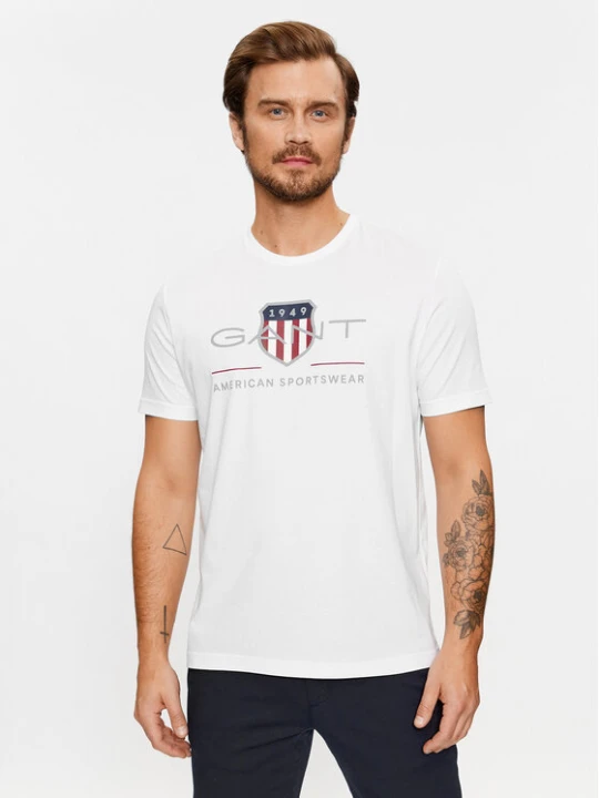 Zdjęcie produktu Gant T-Shirt Reg Archive Shield Ss 2003199 Biały Regular Fit