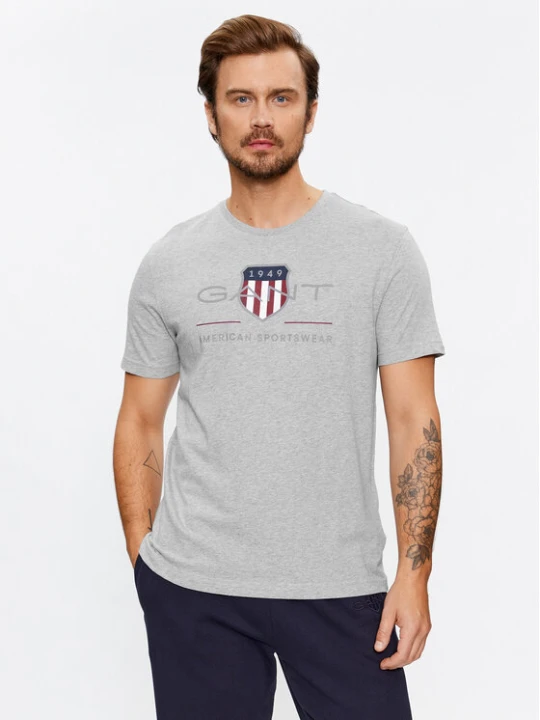Zdjęcie produktu Gant T-Shirt Reg Archive Shield Ss 2003199 Szary Regular Fit