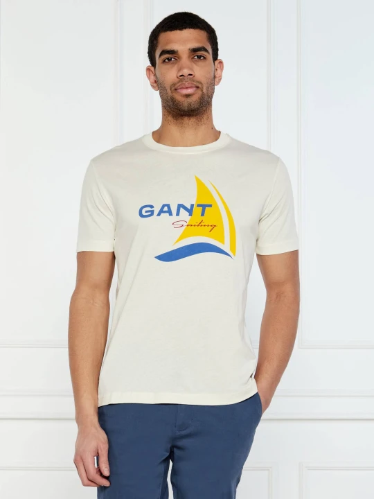 Zdjęcie produktu Gant T-shirt | Regular Fit kremowy