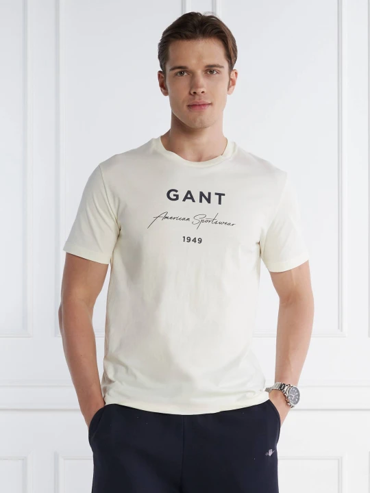 Zdjęcie produktu Gant T-shirt | Regular Fit kremowy