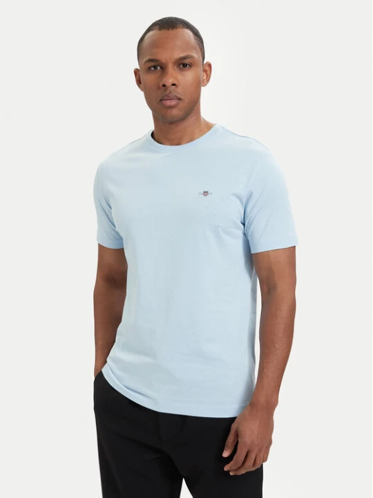 Zdjęcie produktu Gant T-Shirt Shield 2003184 Niebieski jasny Regular Fit
