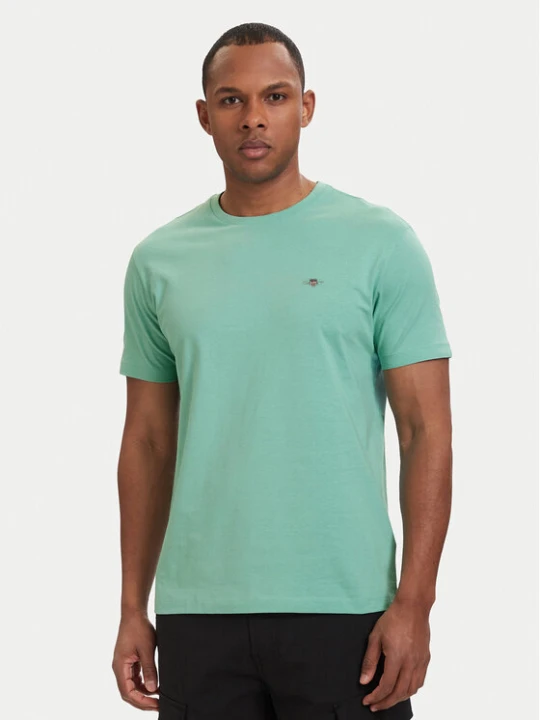 Zdjęcie produktu Gant T-Shirt Shield 2003184 Turkusowy Regular Fit