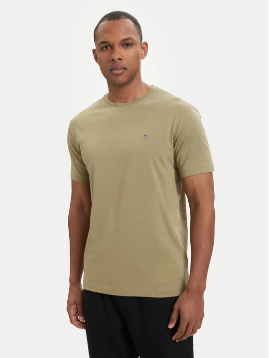Zdjęcie produktu Gant T-Shirt Shield 2003184 Zielony ciemny Regular Fit