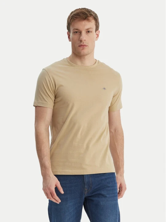 Zdjęcie produktu Gant T-Shirt Shield 2003185 Beżowy Slim Fit