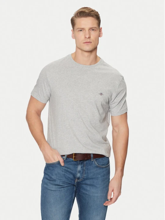 Zdjęcie produktu Gant T-Shirt Shield 2003185 Szary Slim Fit