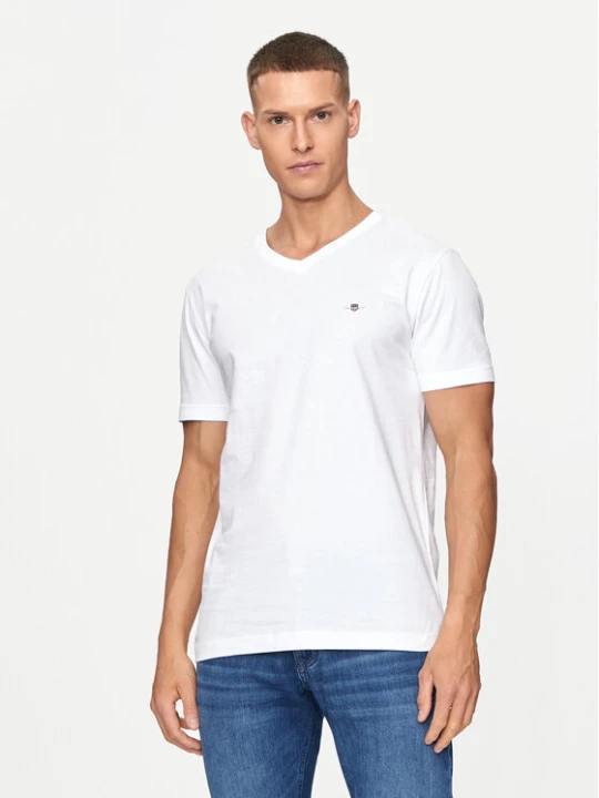 Zdjęcie produktu Gant T-Shirt Shield 2003186 Biały Slim Fit