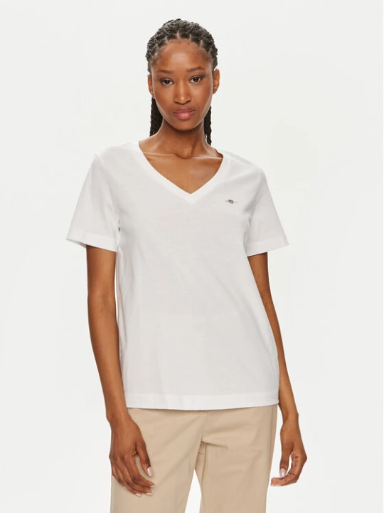 Zdjęcie produktu Gant T-Shirt Shield 4200750 Biały Regular Fit