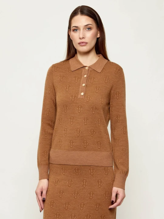 Zdjęcie produktu Gant Wełniane polo | Regular Fit brązowy