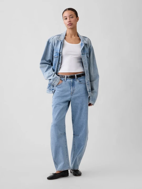 Zdjęcie produktu GAP Dżinsy - Barrel fit - w kolorze błękitnym rozmiar: W30