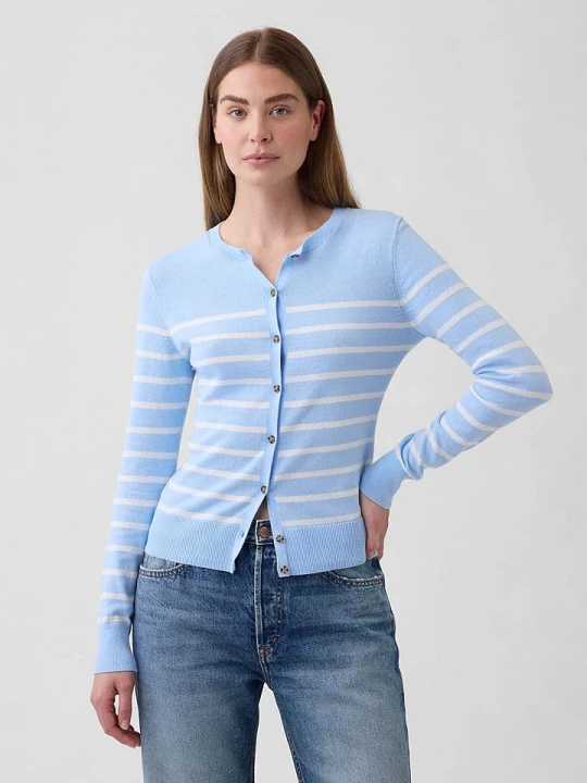 Zdjęcie produktu GAP Kardigan w kolorze błękitno-białym rozmiar: XL