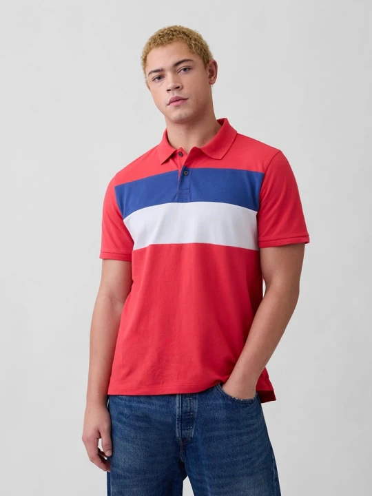 Zdjęcie produktu GAP Koszulka polo w kolorze czerwono-niebieskim rozmiar: XL