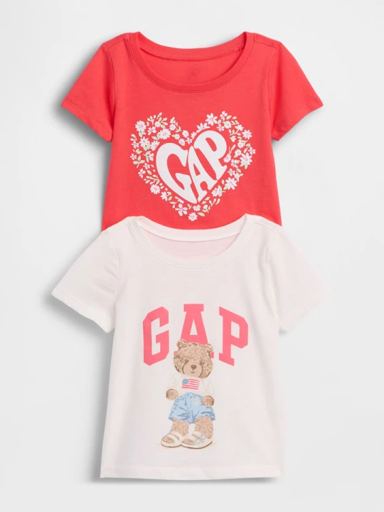 Zdjęcie produktu GAP Koszulki (2 szt.) w kolorze czerwonym i białym rozmiar: 110
