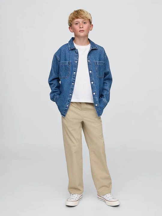 Zdjęcie produktu GAP Spodnie chino w kolorze beżowym rozmiar: 110
