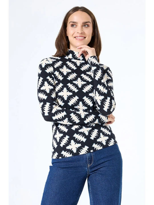Zdjęcie produktu Garcia Koszulka w kolorze czarno-kremowym rozmiar: XS