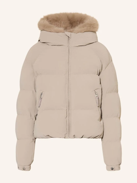 Zdjęcie produktu Garcia Kurtka Pikowana Z Sztucznym Futerkiem beige