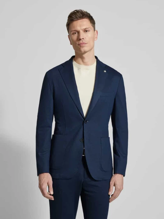 Zdjęcie produktu Garnitur krój slim fit z Marynarka na 2 guziki Manuel Ritz Granatowy