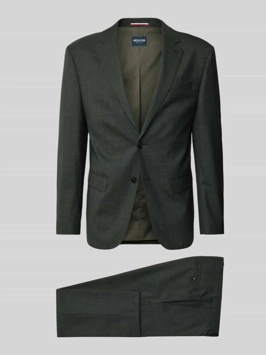 Zdjęcie produktu Garnitur krój slim fit z mieszanki żywej wełny HECHTER PARIS Ciemnozielony