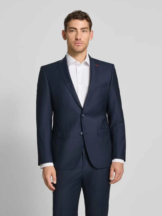 Zdjęcie produktu „Garnitur o kroju slim fit z mieszanki wełny w jednolitym designie” Roy Robson Granatowy