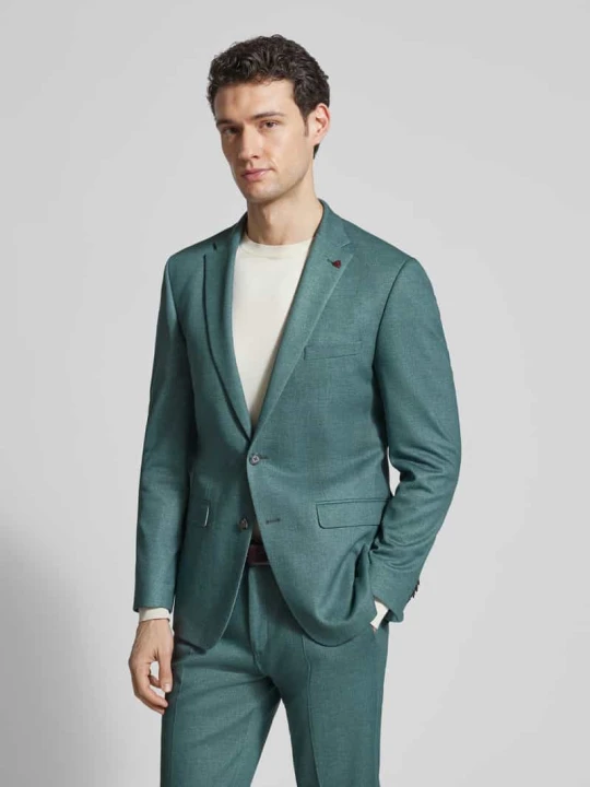 Zdjęcie produktu Garnitur o kroju slim fit z kołnierzem z połami i kantami Roy Robson Zielony