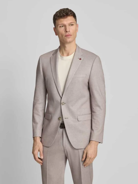 Zdjęcie produktu Garnitur o kroju slim fit z kołnierzem z połami i kantami Roy Robson Beżowy