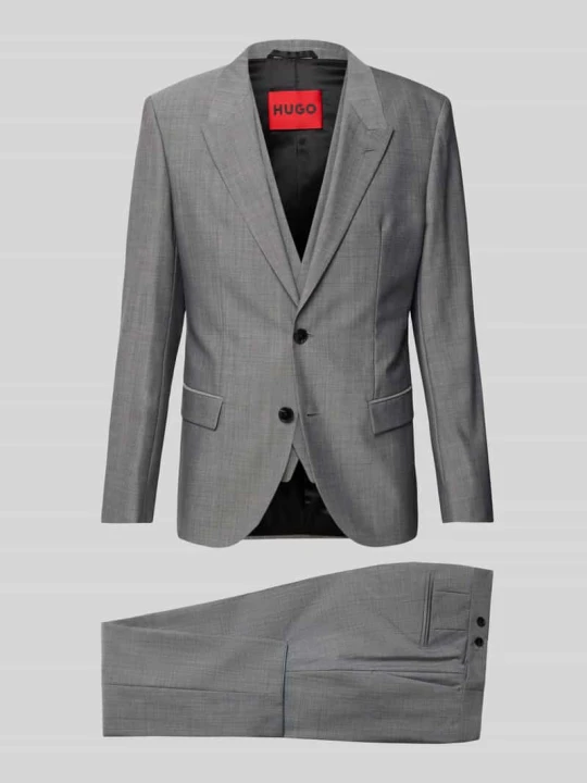 Zdjęcie produktu Garnitur o kroju regular fit z mieszanki żywej wełny model 'Henry / Getlin' Hugo Jasnoszary