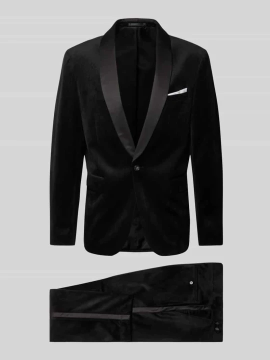 Zdjęcie produktu Garnitur o kroju slim fit z aksamitu lindbergh Czarny