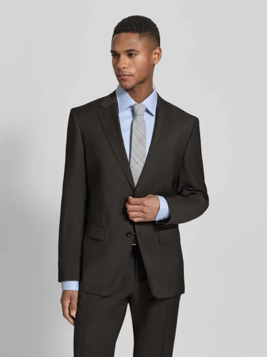 Zdjęcie produktu Garnitur o kroju slim fit z czystej żywej wełny Model 'H-HUGE-2PCS-253' Boss Ciemnobrązowy