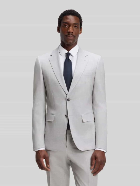 Zdjęcie produktu Garnitur o kroju slim fit z czystej żywej wełny model 'H-HUGE-2PCS-263' Boss Jasnoszary