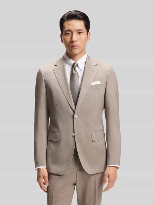 Zdjęcie produktu Garnitur o kroju slim fit z czystej żywej wełny model 'H-HUGE-2PCS-263' Boss Beżowy