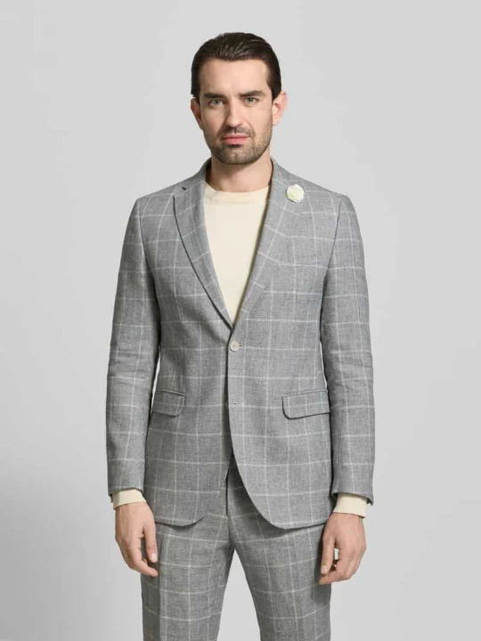 Zdjęcie produktu Garnitur o kroju slim fit z Marynarka na 2 guziki Model 'Paul / Paco' CG - Club of Gents Jasnoszary