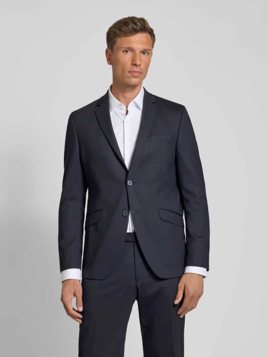 Zdjęcie produktu Garnitur o kroju slim fit z marynarką zapinaną na 2 guziki HECHTER PARIS Granatowy