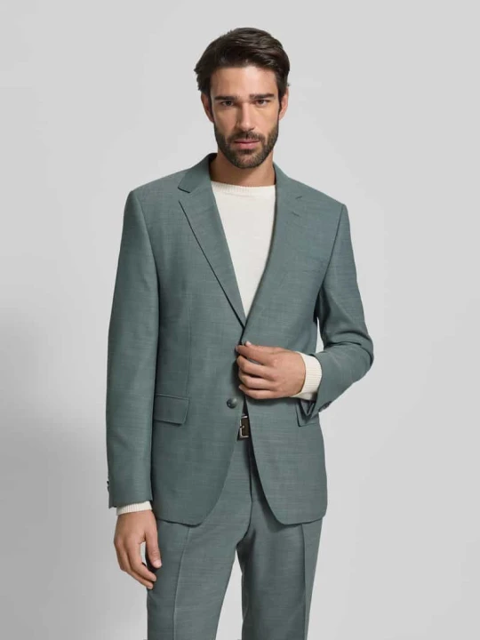 Zdjęcie produktu Garnitur o kroju slim fit z mieszanki żywej wełny model ‘H-HUGE-2Pcs-253’ Boss Ciemnozielony