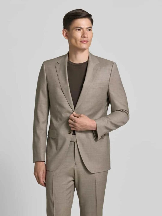 Zdjęcie produktu Garnitur o kroju slim fit z mieszanki żywej wełny model 'HUGE' Boss Beżowy