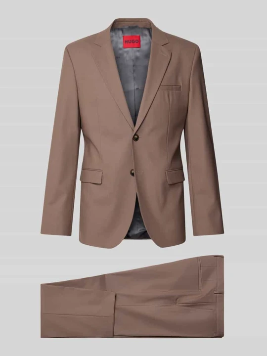 Zdjęcie produktu Garnitur o kroju super slim fit z mieszanki wełny model 'Hesten' Hugo Średniobrązowy
