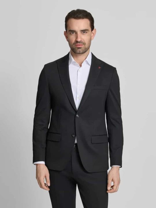 Zdjęcie produktu Garnitur o kroju slim fit w jednokolorowym designie Roy Robson Czarny
