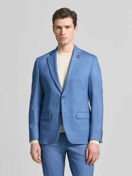 Zdjęcie produktu Garnitur w kroju slim fit z marynarką zapinaną na 2 guziki Atelier Torino Błękitny